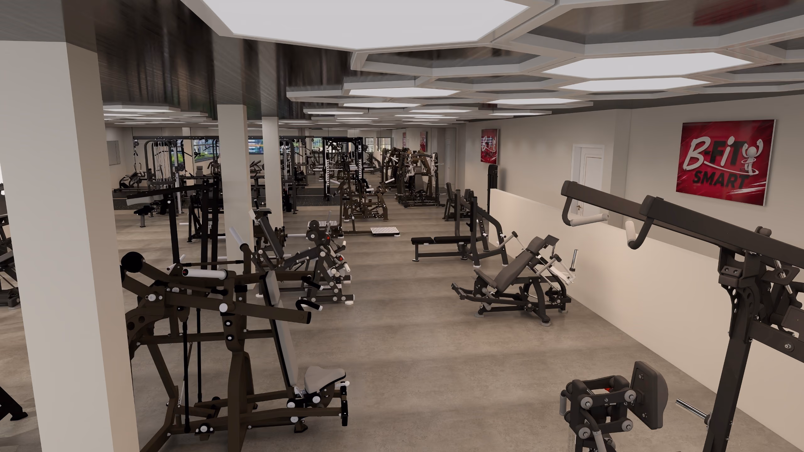 Kraftgeräte und Hantelbereich im B-FiT Smart Cadolzburg